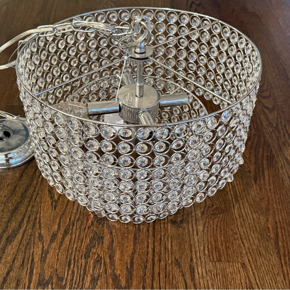 Elegant Silver Crystal Chandelier